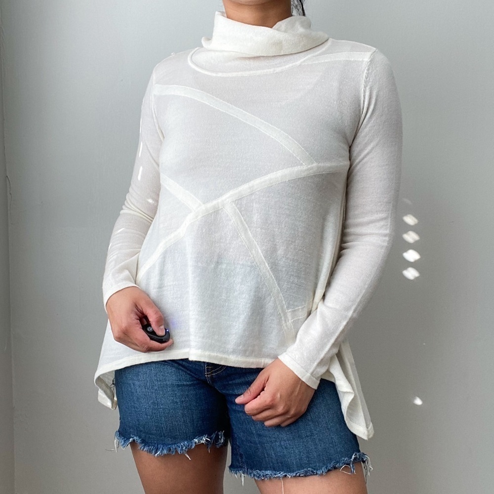NWT Donna Karan Wool Blend Asymmetric Turtleneck Sweater